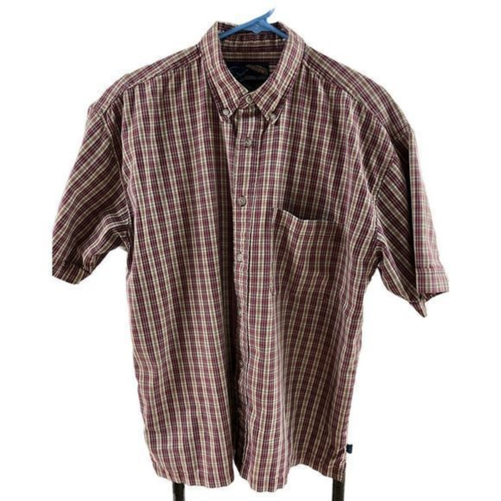 Address Unknown mens short‎ sleeve button down shirt